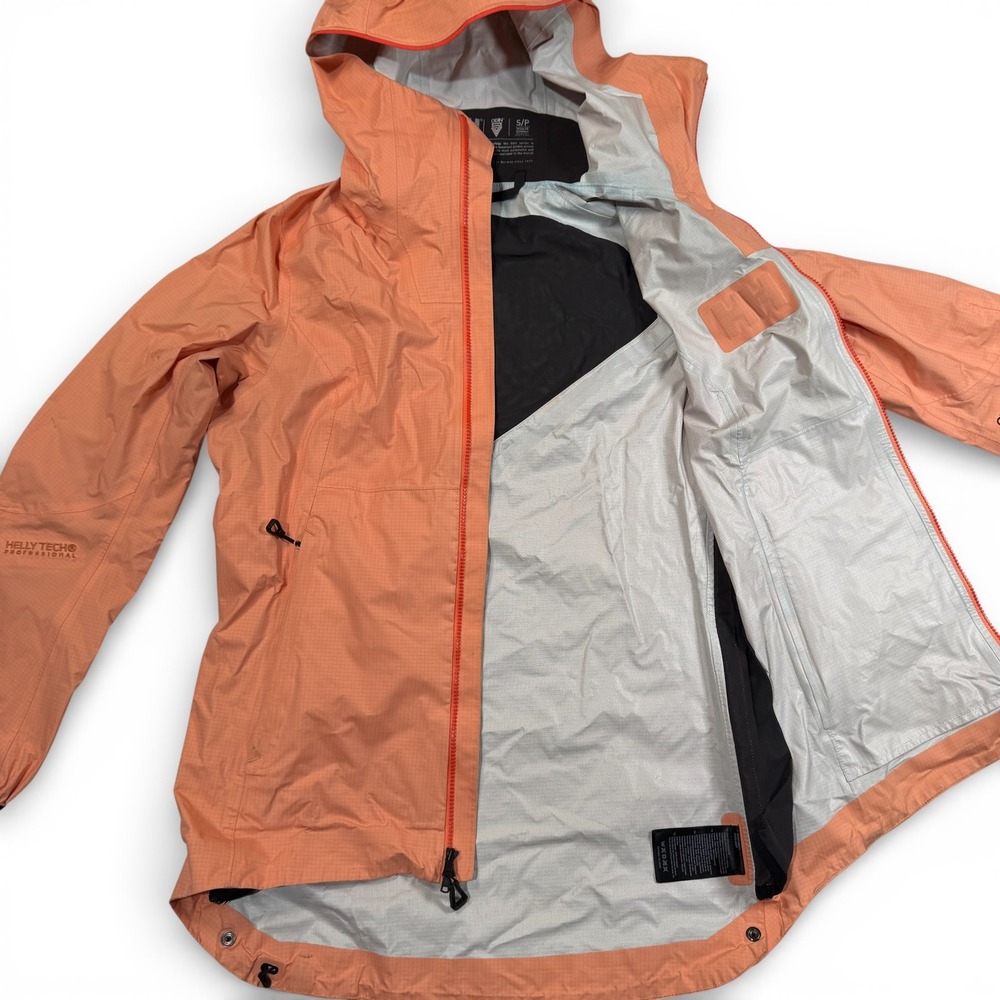 Helly Hansen Odin Light 3D Air Shell Rain Jacket Womens Small Peach Hooded - Picture 14 of 16